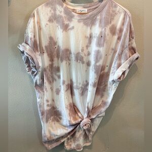 Oversized distressed  “Salt & Light” tee by Carly Jean LA